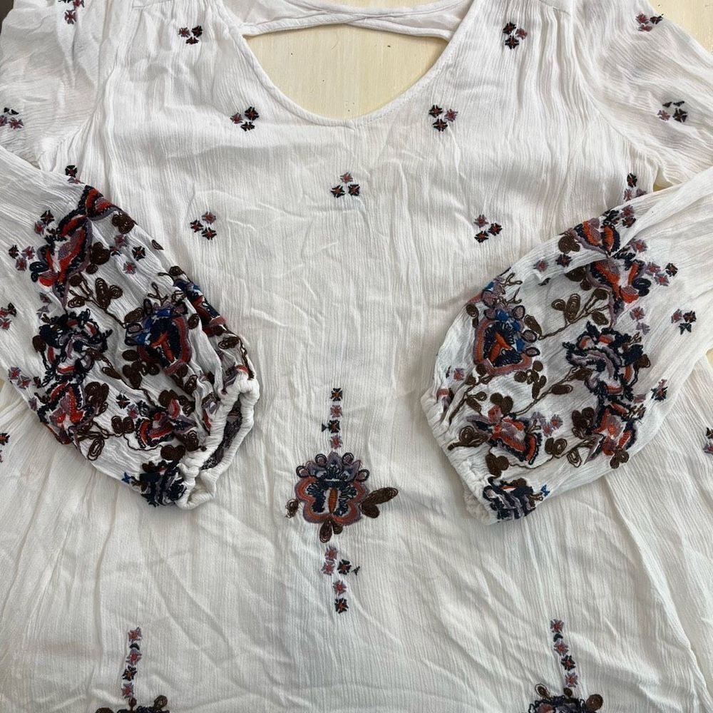 Free People Oxford Embroidered Shift Dress Size M - Picture 6 of 15